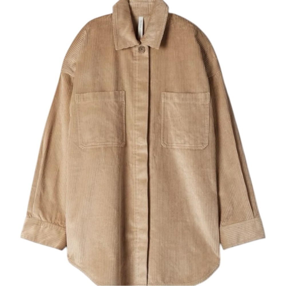 Aritzia The Group Babaton Oversized Brown/Tan Corduroy Jacket Womens Size XS